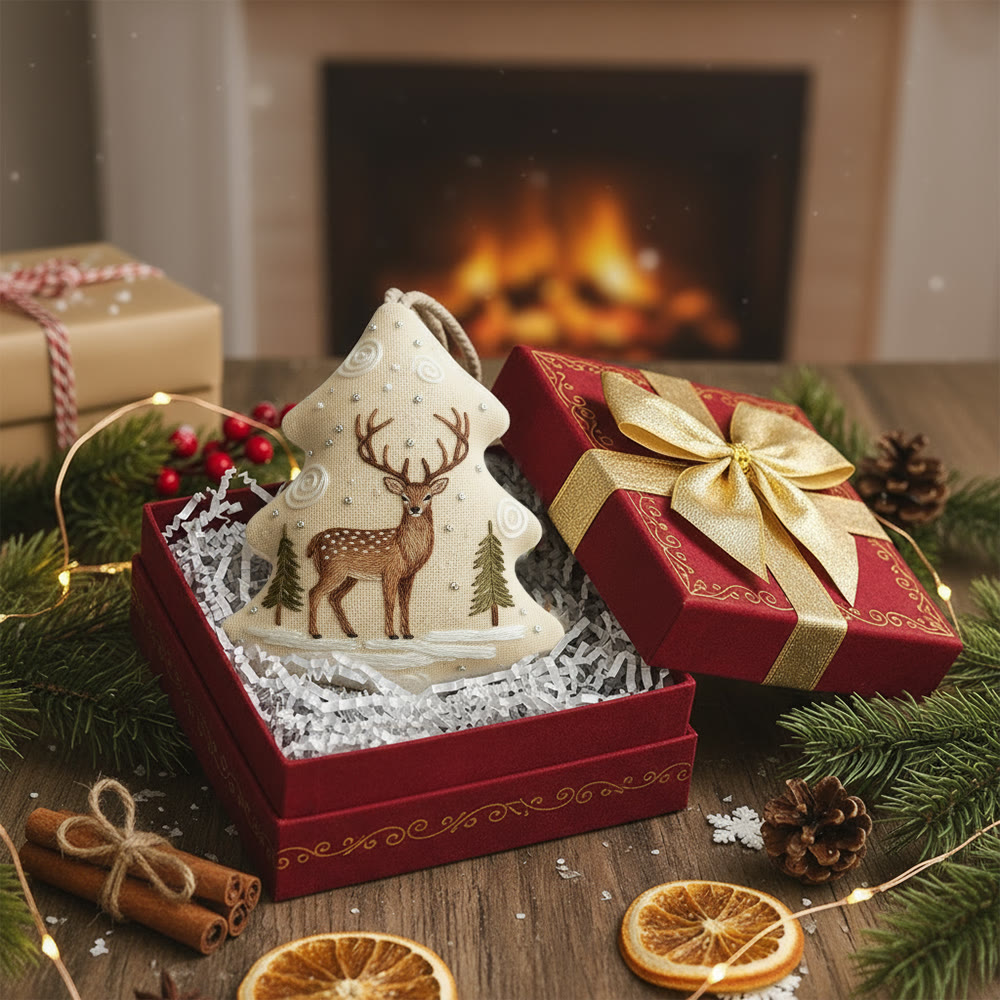 Rubbyoo Tree-shaped Embroidery Kit - Stag Deer | Fun Diy Craft For Beginners | Whimsical Holiday Decor - image 5