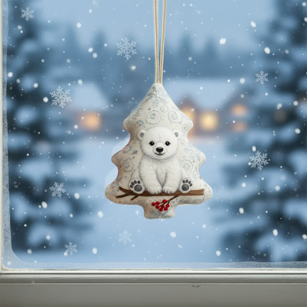 Rubbyoo Tree-shaped Embroidery Kit - Polar Bear | Cute Handmade Gift | Perfect Present - image 2