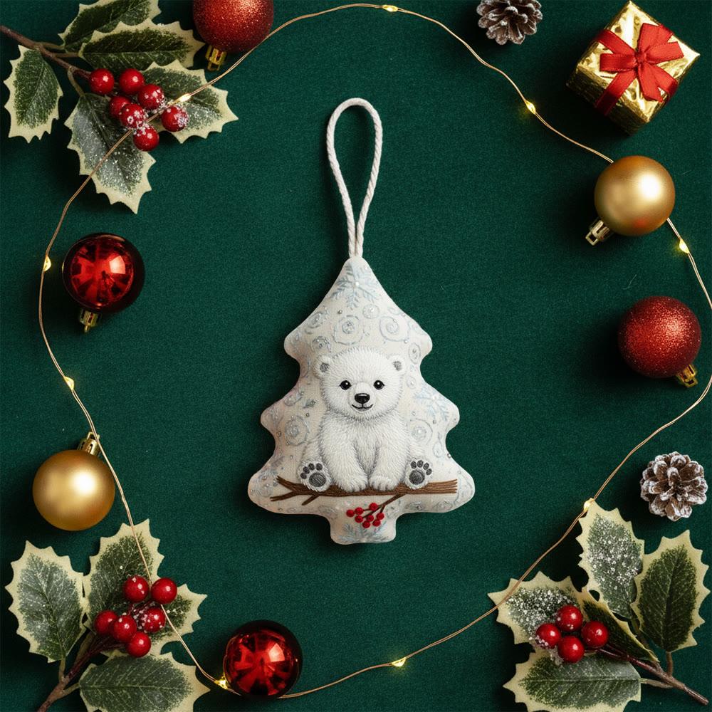 Rubbyoo Tree-shaped Embroidery Kit - Polar Bear | Cute Handmade Gift | Perfect Present - image 7