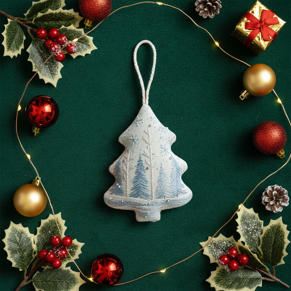 Rubbyoo Tree-shaped Embroidery Kit - Woodland Pine Motif | Delicate Hand Pack | Festive Trinket - image 8