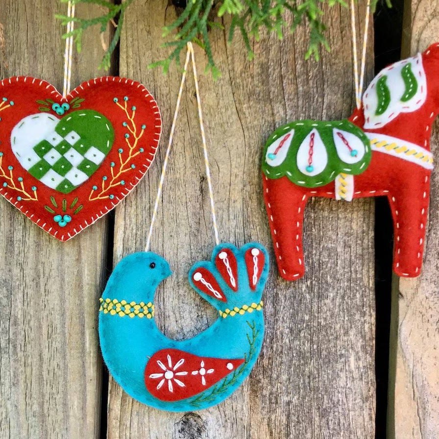 Embroidery Felt Ornaments Kit - Nordic House Art Craft | Diy Christmas Celebration Gift | Nice For Handmade Beginner - Three-piece set - D - image 4