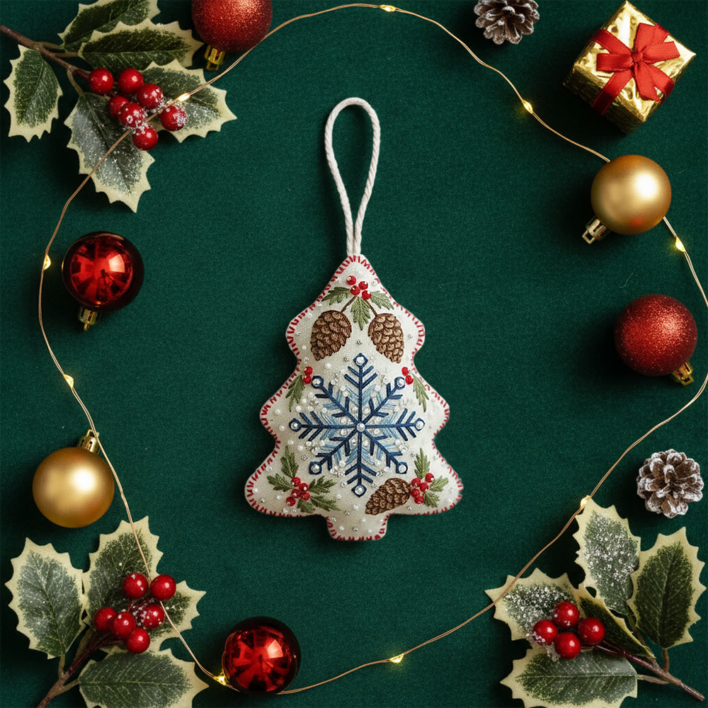 Rubbyoo Tree-shaped Embroidery Kit - Snowflake-pinecone | Exquisite Decor | Top Holiday Gifting Pick - image 10