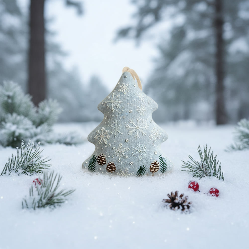 Rubbyoo Tree-shaped Embroidery Kit - Light Blue Snowflake-pinecone | Sophisticated Trimming | Go-to Holiday Gift Choice - image 10