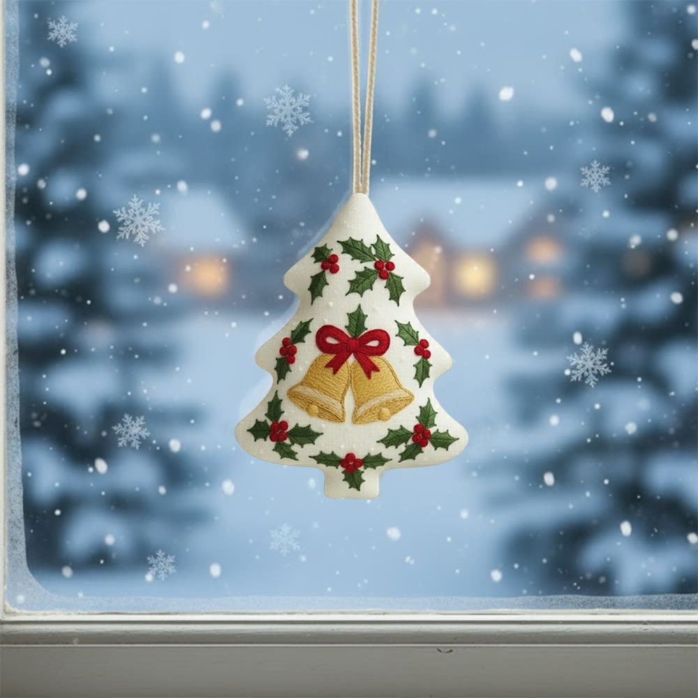 Rubbyoo Tree-shaped Embroidery Kit - Christmas Bell | Winter Holiday Artwork | Creative Stitch Craft - image 9
