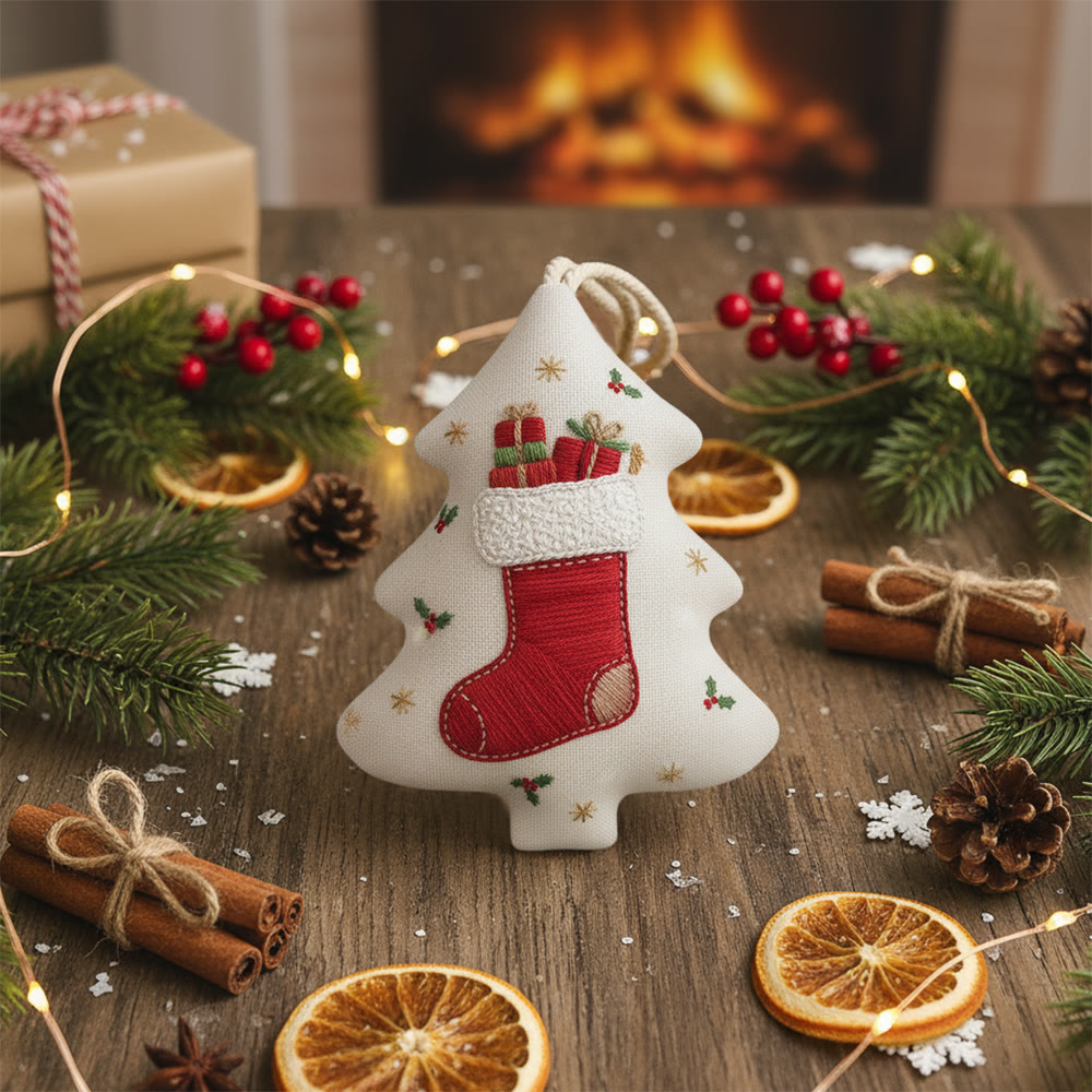 Rubbyoo Tree-shaped Embroidery Kit - Surprising Socks | Diy Hoop Art | Perfect Christmas Gift - image 2