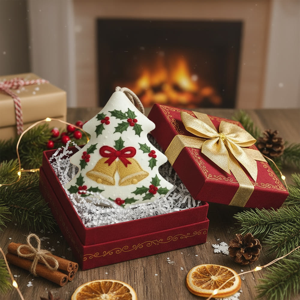 Rubbyoo Tree-shaped Embroidery Kit - Christmas Bell | Winter Holiday Artwork | Creative Stitch Craft - image 8