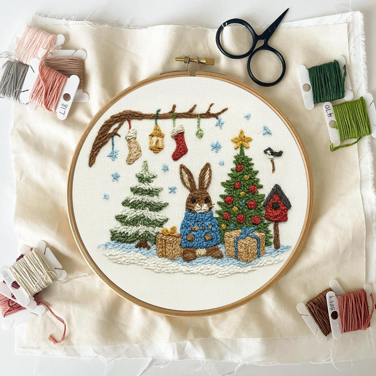 Rubbyoo Embroidery Kit - Christmas Bunny | Lovely Animal Craft  | Nice Holiday Gift Idea  - image 7