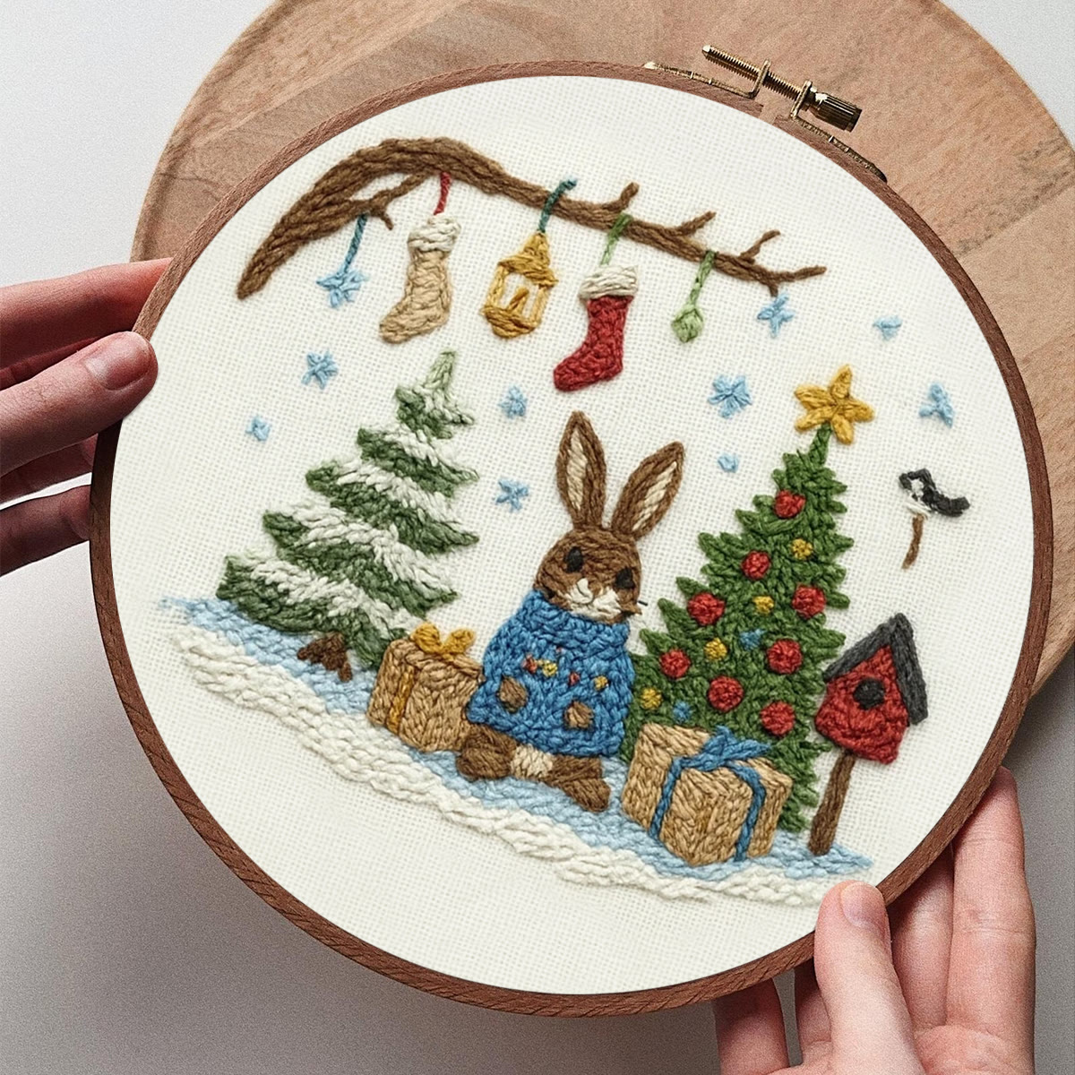 Rubbyoo Embroidery Kit - Christmas Bunny | Lovely Animal Craft  | Nice Holiday Gift Idea  - image 3