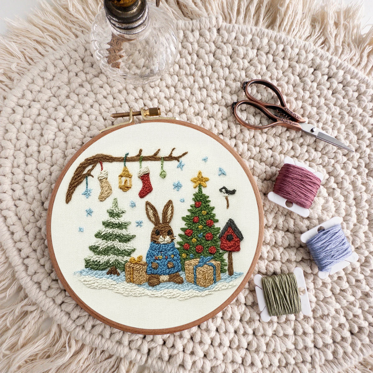 Rubbyoo Embroidery Kit - Christmas Bunny | Lovely Animal Craft  | Nice Holiday Gift Idea  - image 9