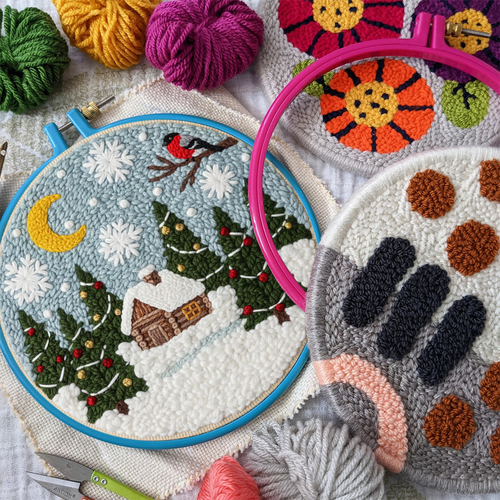 Christmas Snow Cottage Punch Needle Kit – Beginner Craft | Charming Christmas Wall Decor - image 11