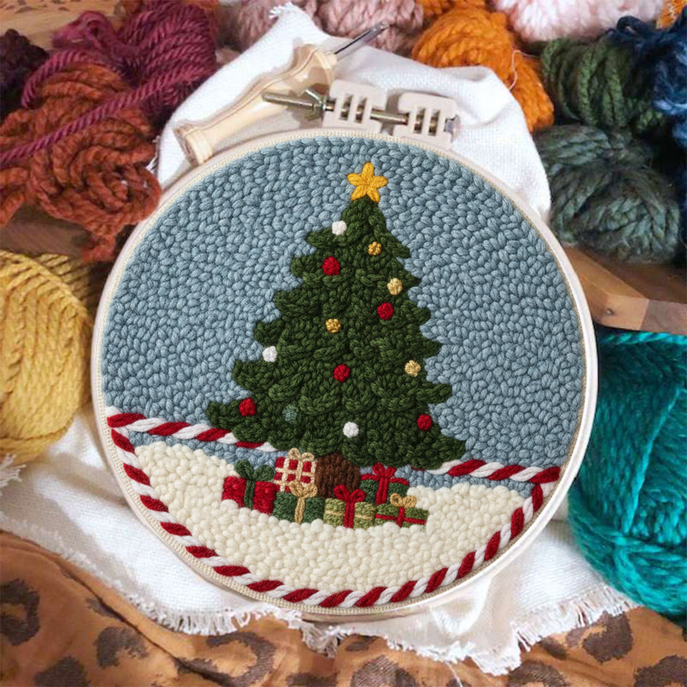 Festive Christmas Tree Punch Needle Kit – Beginner-Friendly Project | Cheerful Holiday Accent - image 2