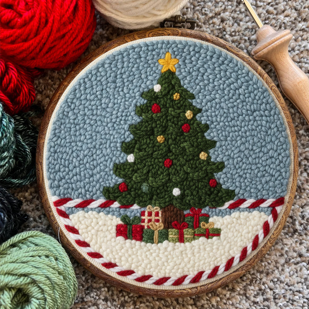 Festive Christmas Tree Punch Needle Kit – Beginner-Friendly Project | Cheerful Holiday Accent - image 8