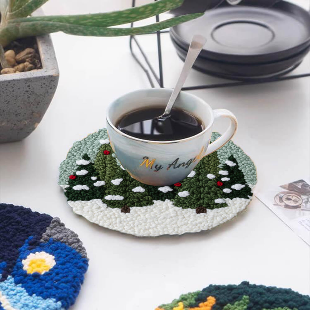 Snowy Pine Grove Punch Needle Kit – Gift for Her | Home Hanging Decor - image 5