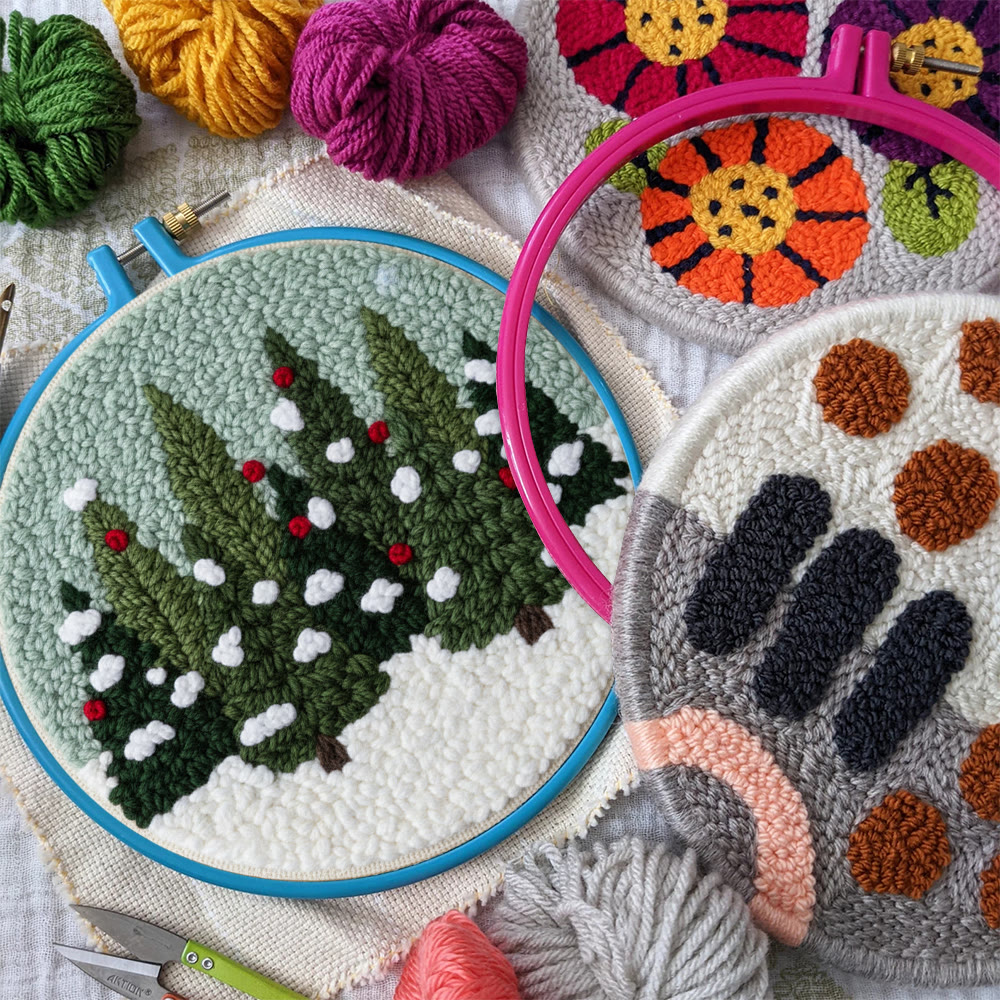Snowy Pine Grove Punch Needle Kit – Gift for Her | Home Hanging Decor - image 10