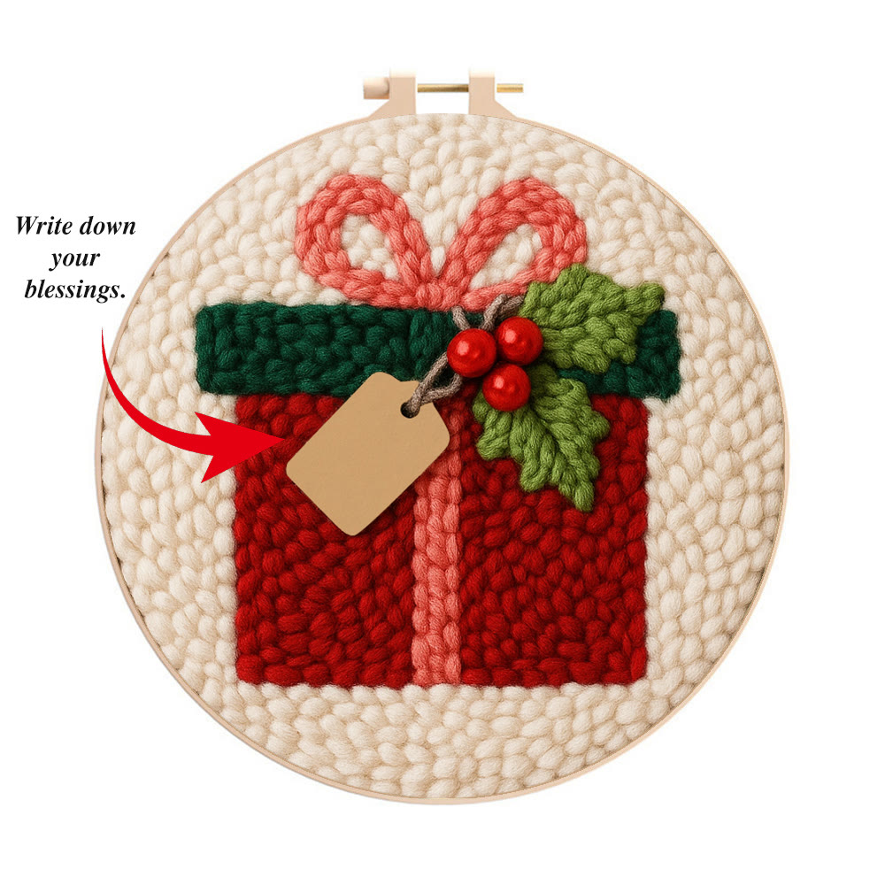 Blessing-tagged Christmas Gift Punch Needle Kit – Newbie-friendly Handcraft | Top Gifting Pick - 8 inch Hoop Kit - image 1