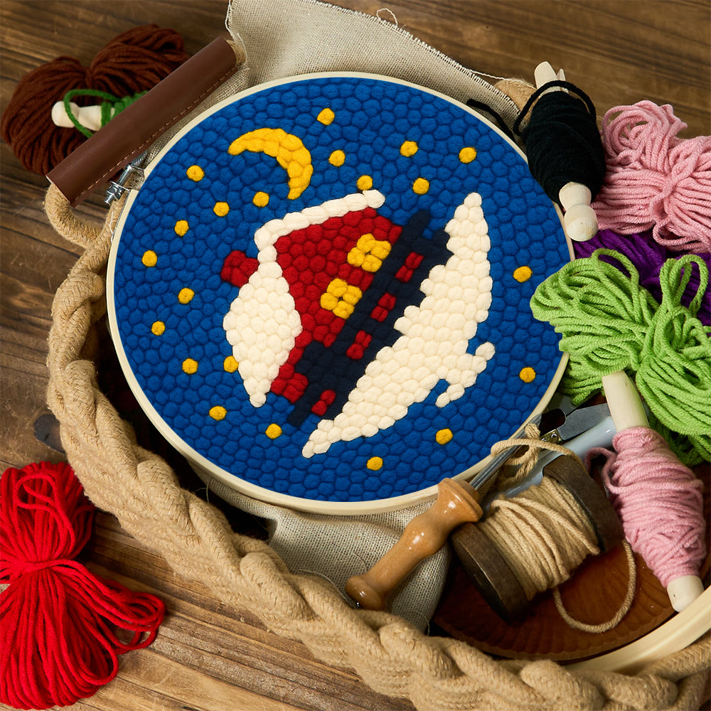 Starry Winter Snow Cottage Punch Needle – Embroidery Craft Kit | Charming Winter Gift - image 12