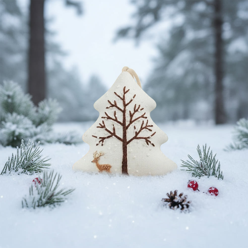 Rubbyoo Tree-shaped Embroidery Kit - Deer With Tree | Unique Winter Craft | Nice For Room Decor - image 6