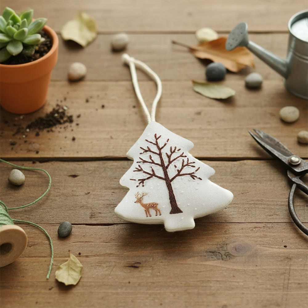 Rubbyoo Tree-shaped Embroidery Kit - Deer With Tree | Unique Winter Craft | Nice For Room Decor - image 8