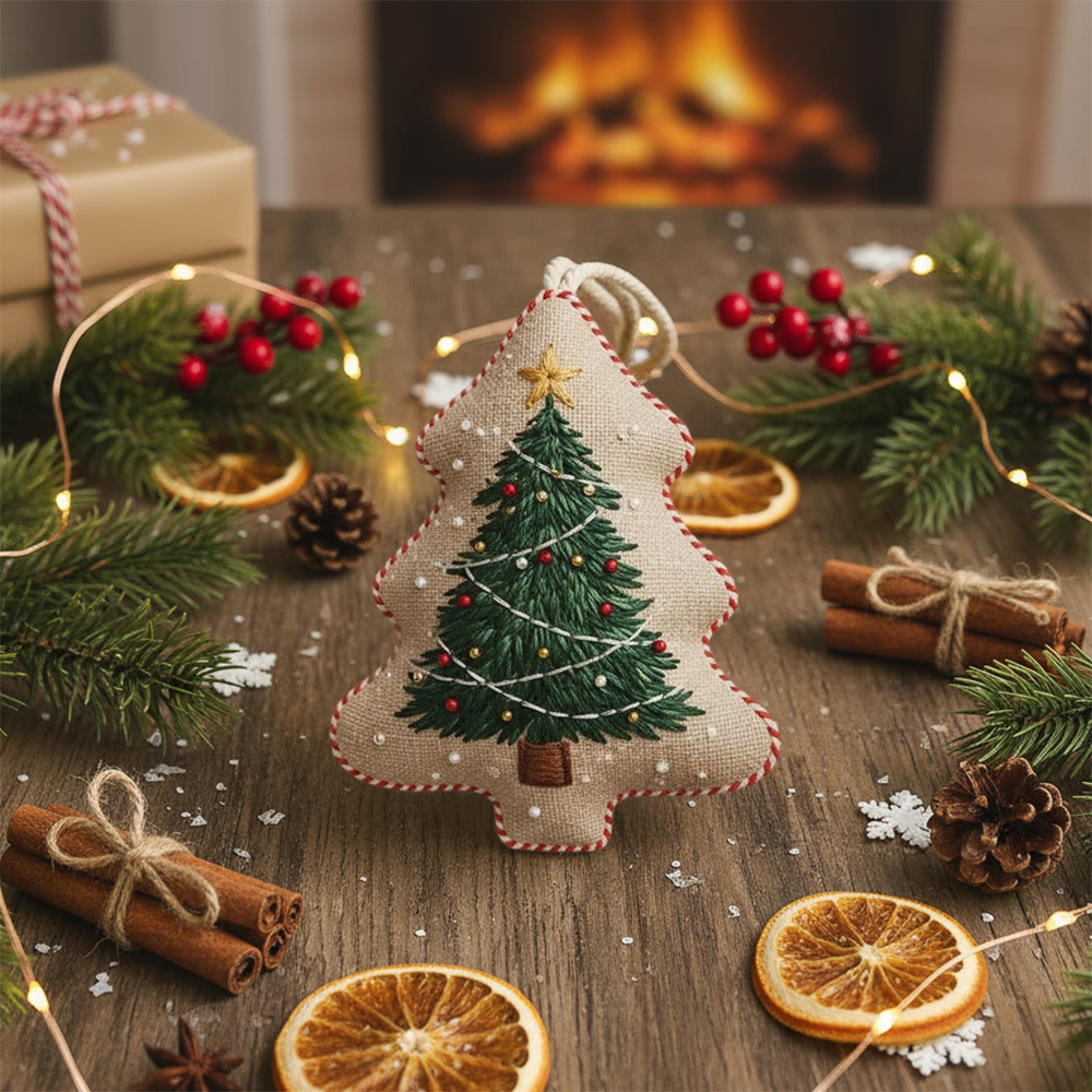 Rubbyoo Tree-shaped Embroidery Kit - Classic Christmas Tree | Diy Project For Beginners | Ideal For Cozy Home Decor - image 8