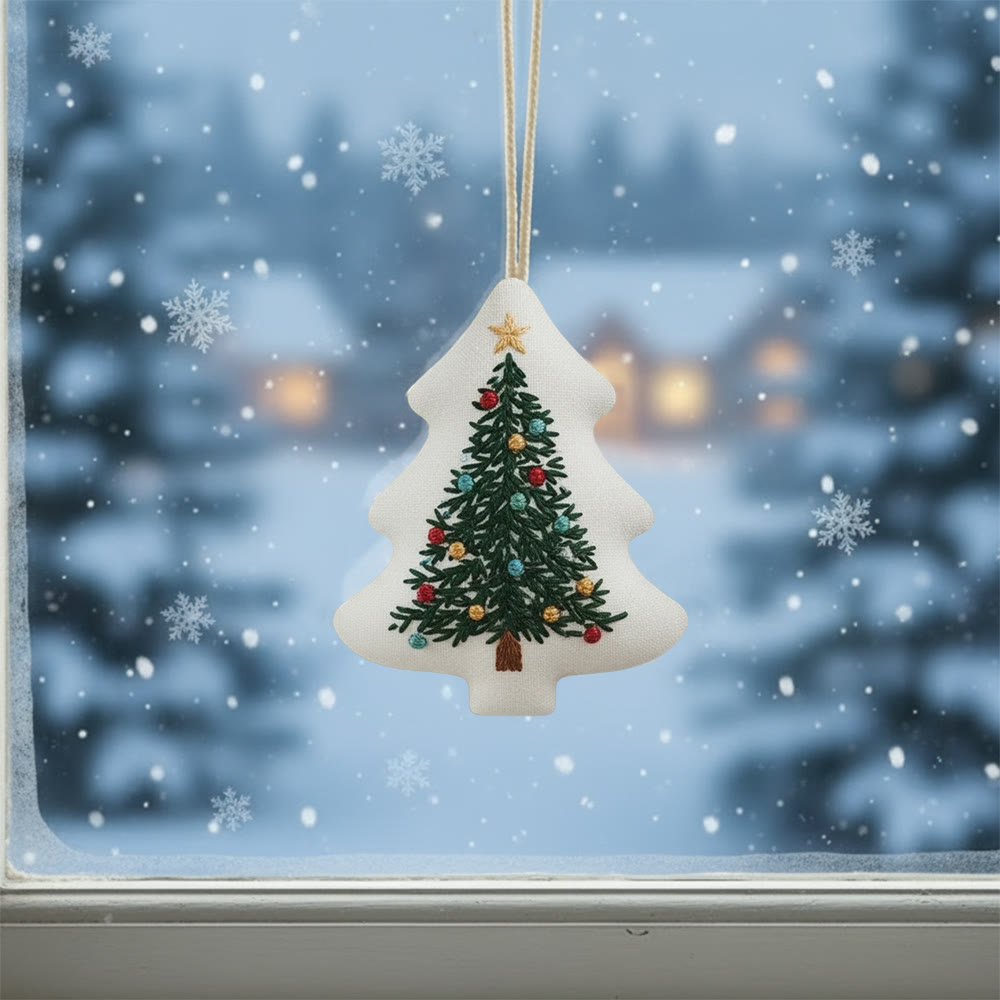 Rubbyoo Tree-shaped Embroidery Kit - Colorful Christmas Lights | Fun Crafting Experience | Brings Joy To Your Tree - image 2