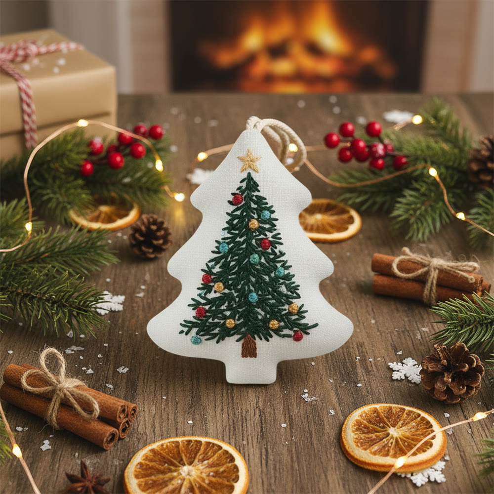 Rubbyoo Tree-shaped Embroidery Kit - Colorful Christmas Lights | Fun Crafting Experience | Brings Joy To Your Tree - image 7