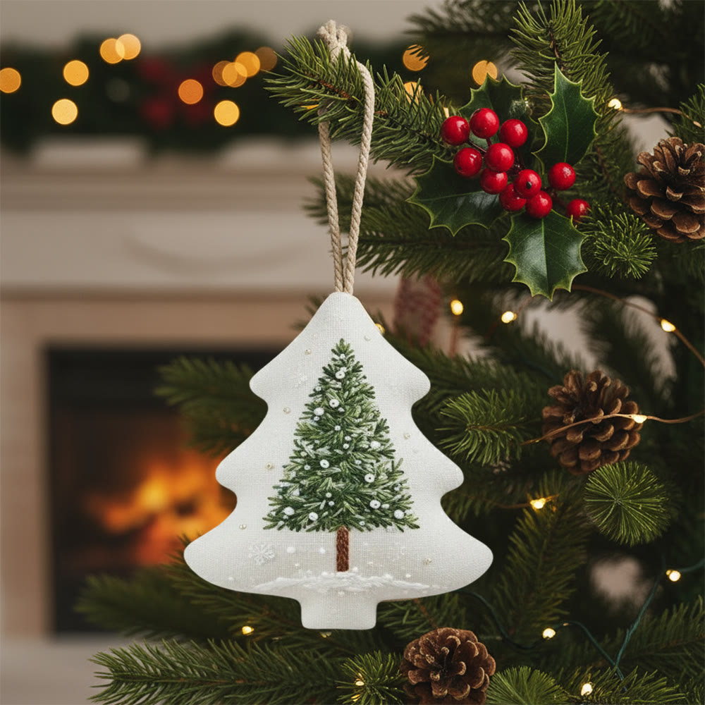 Rubbyoo Tree-shaped Embroidery Kit - Winter Tree | Christmas Handmade Art | Perfect For Stitch Beginner  - 6 inches hoop kit - image 1