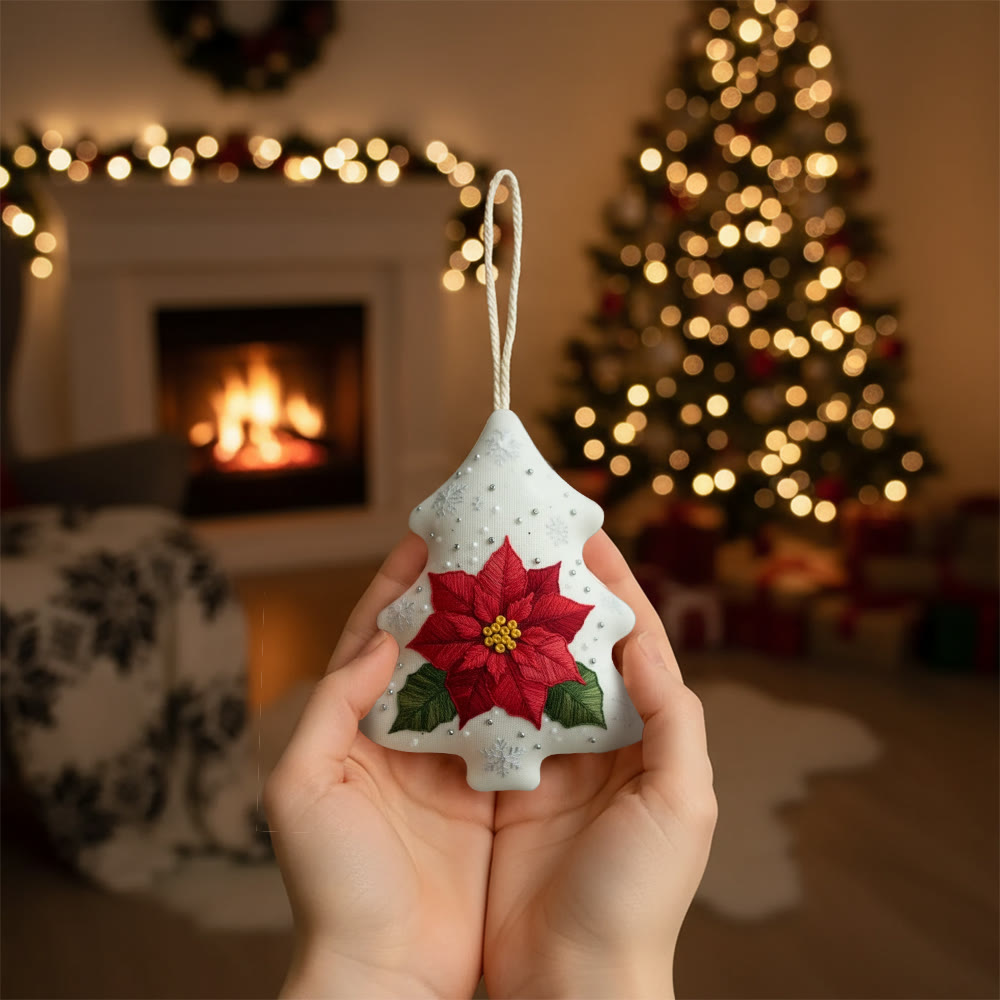 Rubbyoo Tree-shaped Embroidery Kit - Poinsettia | Beginner Friendly Handicraft | Diy Holiday Collection - image 10
