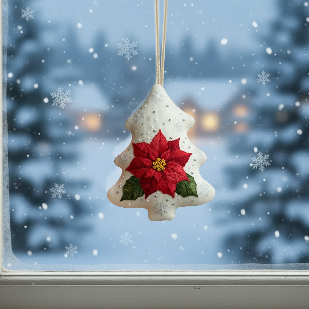 Rubbyoo Tree-shaped Embroidery Kit - Poinsettia | Beginner Friendly Handicraft | Diy Holiday Collection - image 5