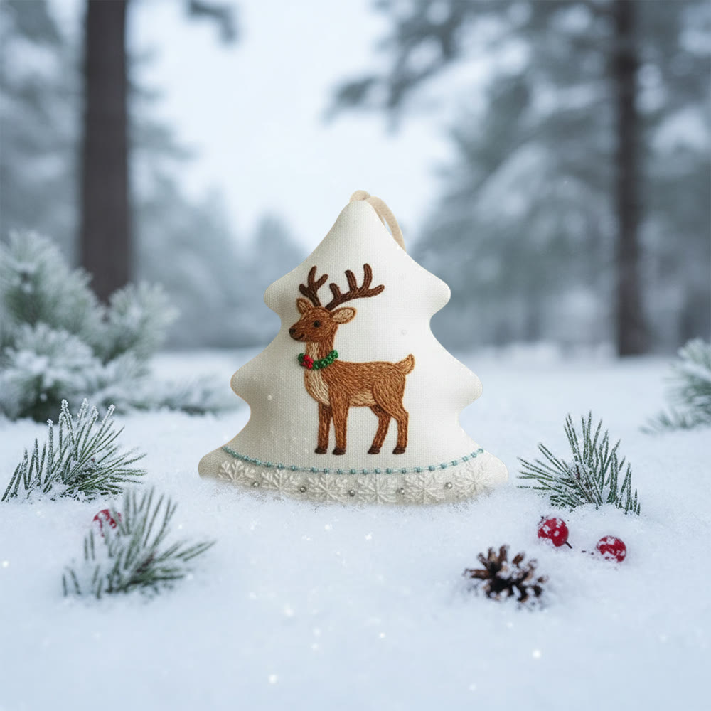 Rubbyoo Tree-shaped Embroidery Kit - Cute Elk | Handmade Animal Craft | Nice Birthday Gift - image 10