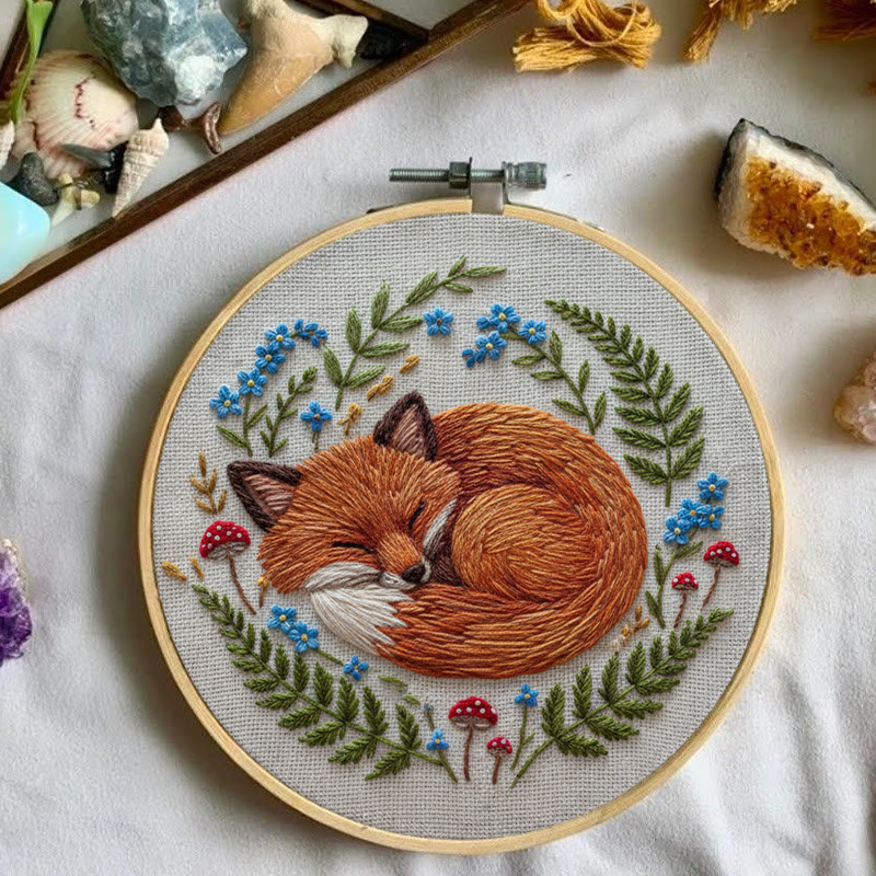 Rubbyoo Embroidery Kit - Sleeping Fox | Nature-inspired Handcrafted Art | Cozy Home Decor Piece - image 3