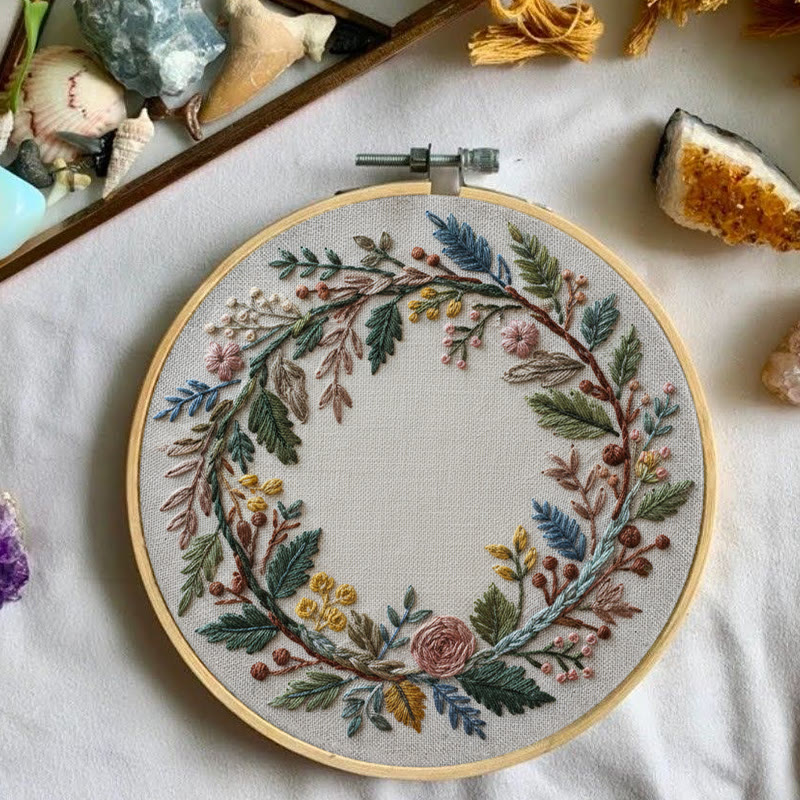 Rubbyoo Embroidery Kit - Floral Wreath | Handcrafted Art | Perfect For Diy Projects - image 2