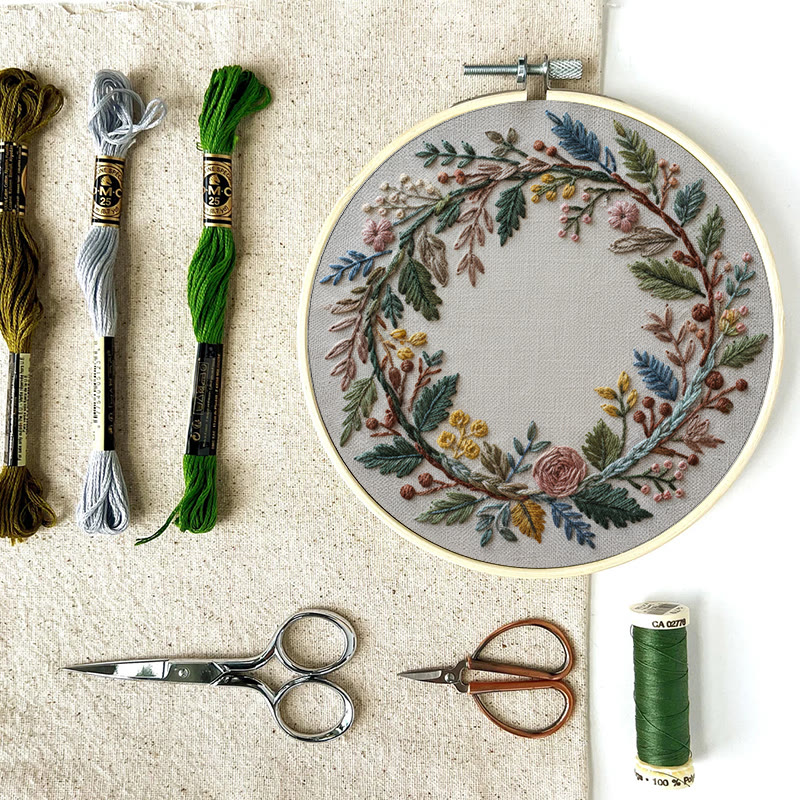 Rubbyoo Embroidery Kit - Floral Wreath | Handcrafted Art | Perfect For Diy Projects - image 7