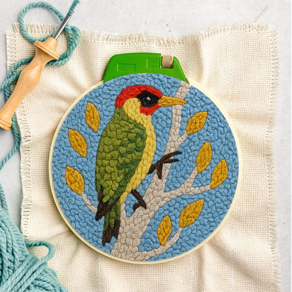 Woodpecker Branch Punch Needle Kit – Beginner-friendly Diy | Fresh Nature Home Ornament - image 2