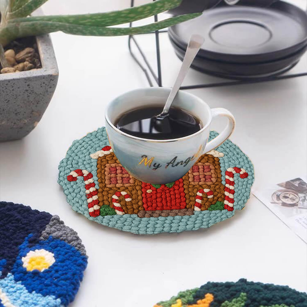 Gingerbread Cottage Punch Needle Kit – Easy-to-make Craft | Festive Table Accent - image 5