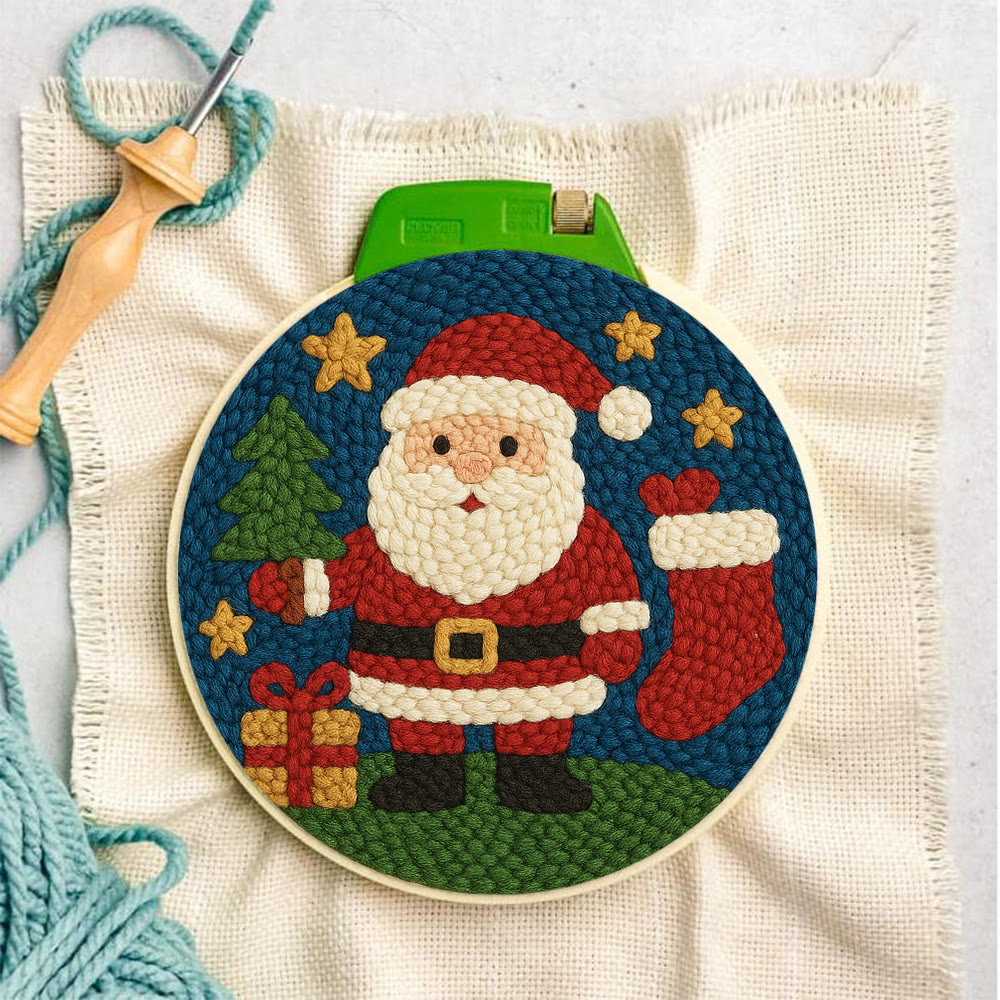 Santa Claus Festive Punch Needle Kit – Novice-friendly Craft Project | Cheerful Holiday Home Focal - image 2