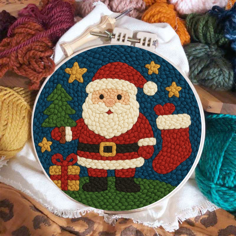 Santa Claus Festive Punch Needle Kit – Novice-friendly Craft Project | Cheerful Holiday Home Focal - image 6