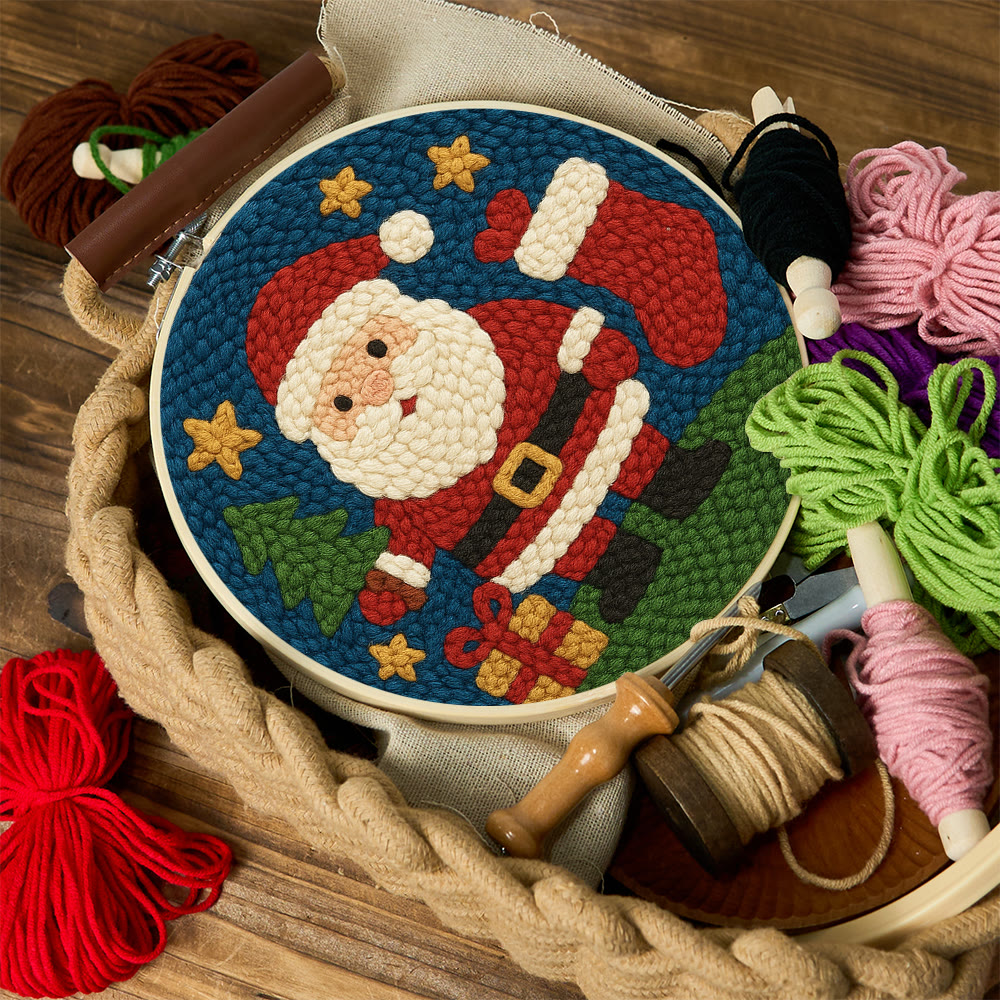 Santa Claus Festive Punch Needle Kit – Novice-friendly Craft Project | Cheerful Holiday Home Focal - image 12