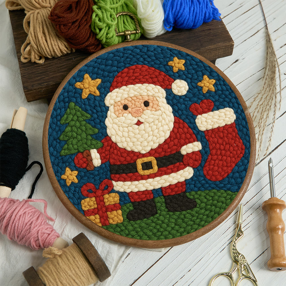 Santa Claus Festive Punch Needle Kit – Novice-friendly Craft Project | Cheerful Holiday Home Focal - image 3