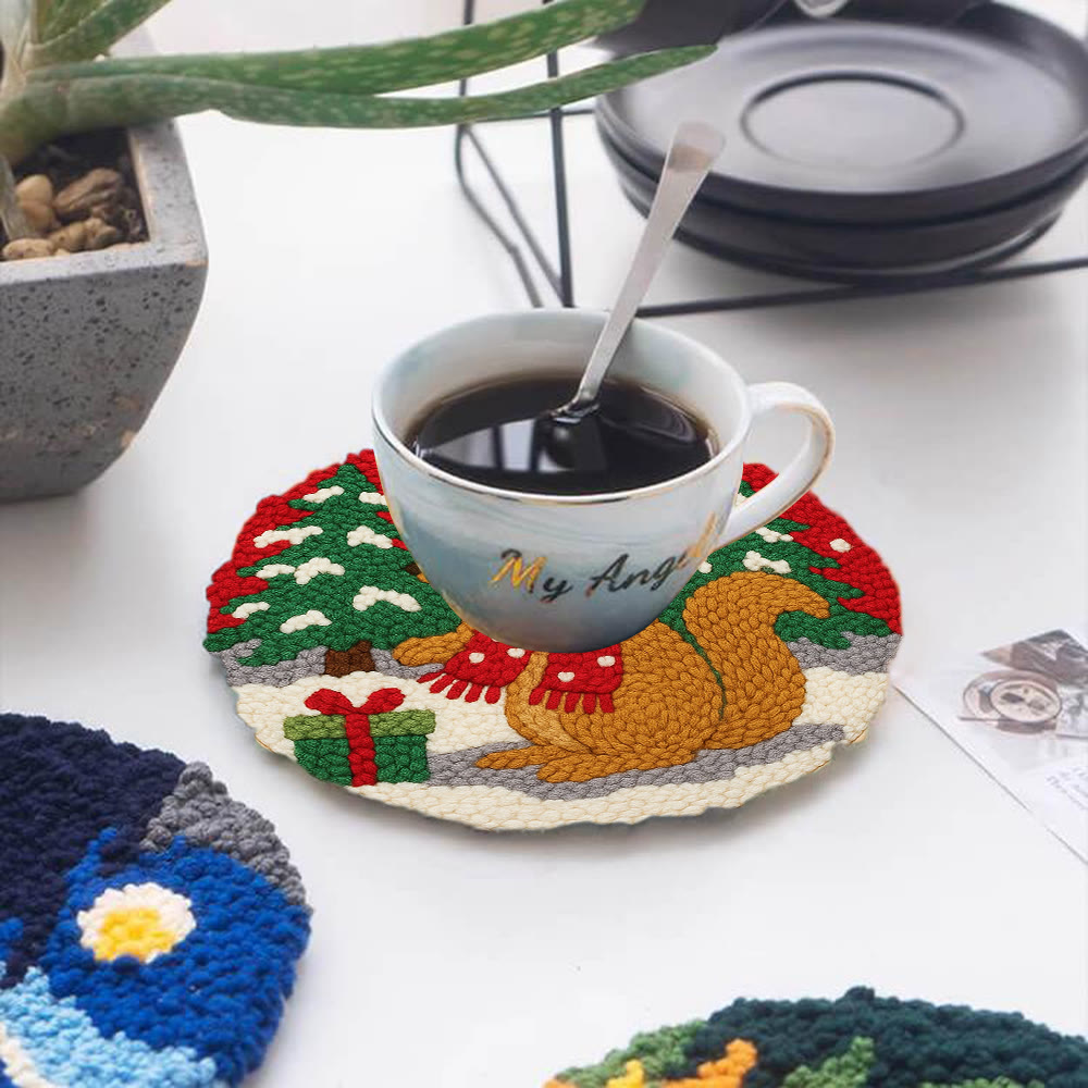 Festive Scarfed Squirrel Punch Needle Kit – Fun-filled Craft Endeavor | Holiday Top Gift Pick - image 5