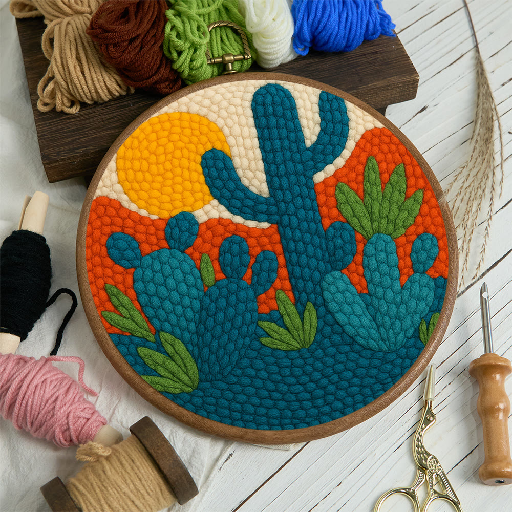 Desert Cactus Sunset Punch Needle Kit – Lively Diy Creation | Chic Gift Favorite - image 2