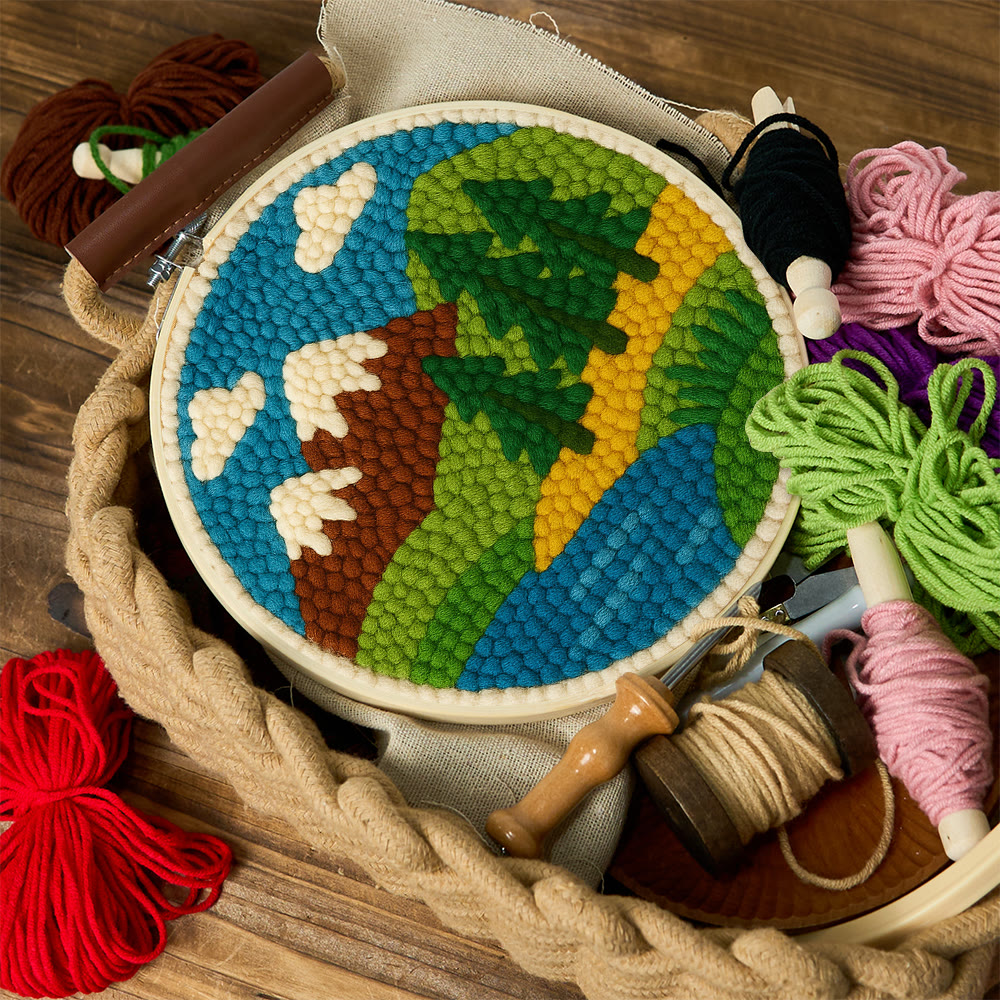 Mountain Lake Landscape Punch Needle Kit – Beginning Project | Playful Decorative Hanging - image 12