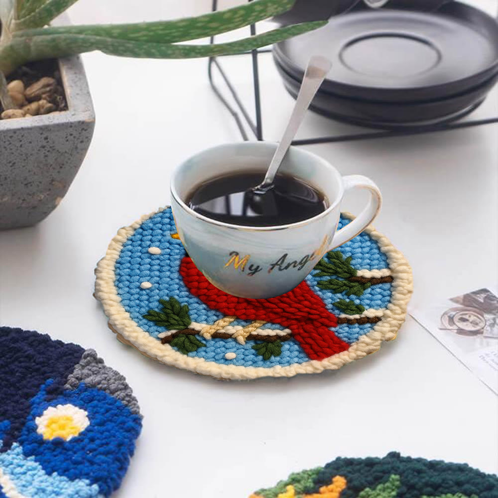 Winter Cardinal Punch Needle Kit – Beginner-easy Handcraft | Cozy Winter Wall Piece - image 5