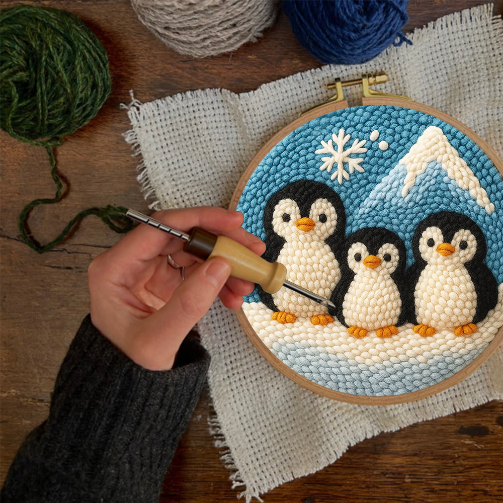 Snowy Penguin Trio Punch Needle Kit – Fun-spirit Diy Craft | Charming Winter Nook Ornament - image 9