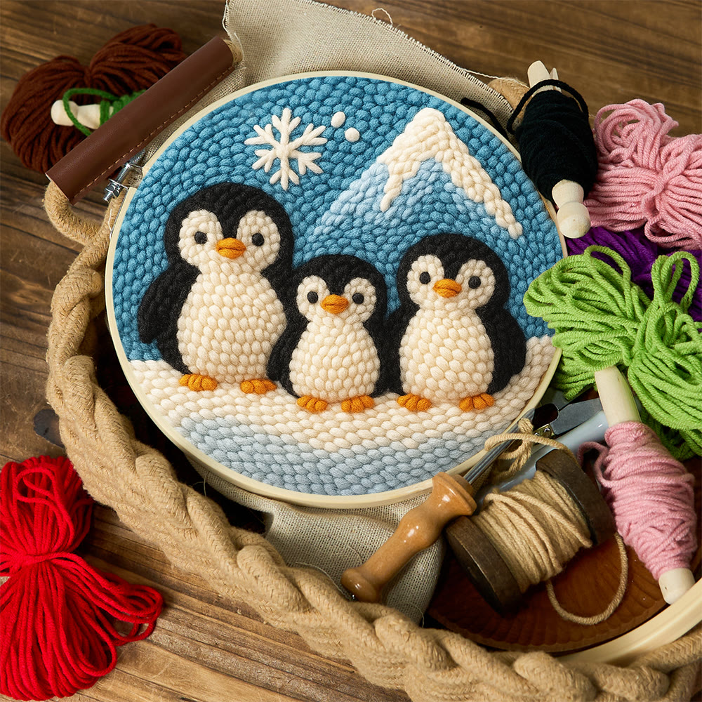Snowy Penguin Trio Punch Needle Kit – Fun-spirit Diy Craft | Charming Winter Nook Ornament - image 11
