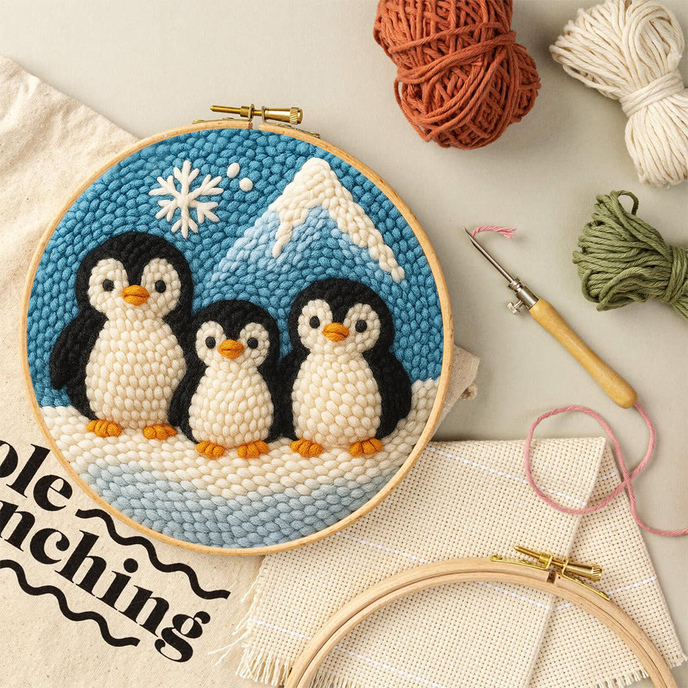 Snowy Penguin Trio Punch Needle Kit – Fun-spirit Diy Craft | Charming Winter Nook Ornament - image 10