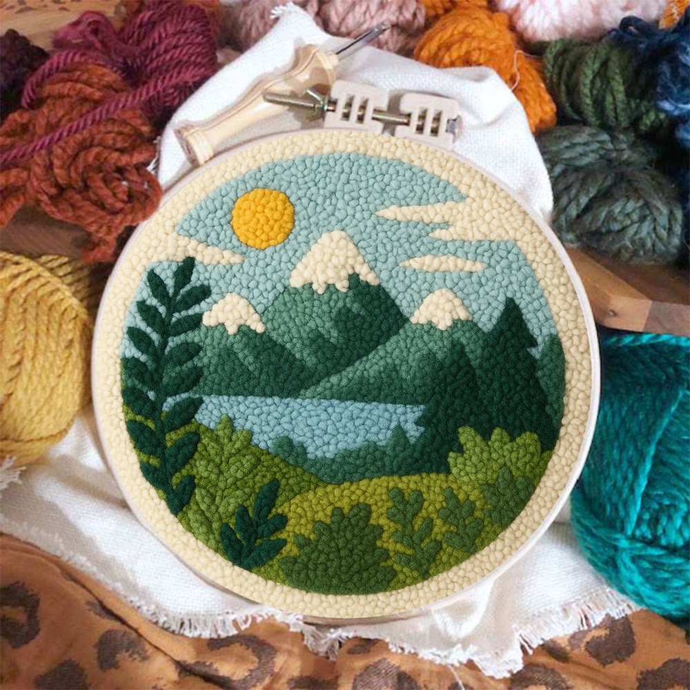 Sunny Mountain Lake Punch Needle Kit – Starter-level DIY Creation | Top Gifting Choice - image 3