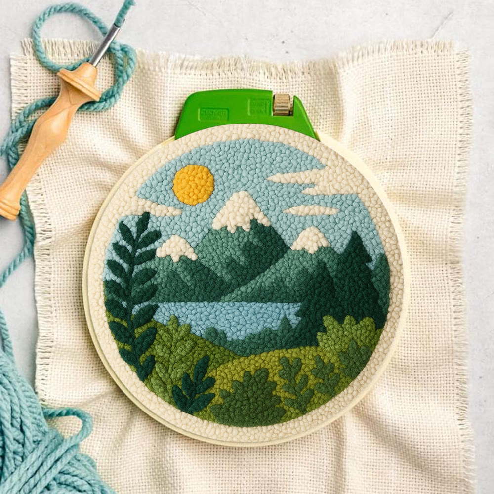 Sunny Mountain Lake Punch Needle Kit – Starter-level DIY Creation | Top Gifting Choice - image 2