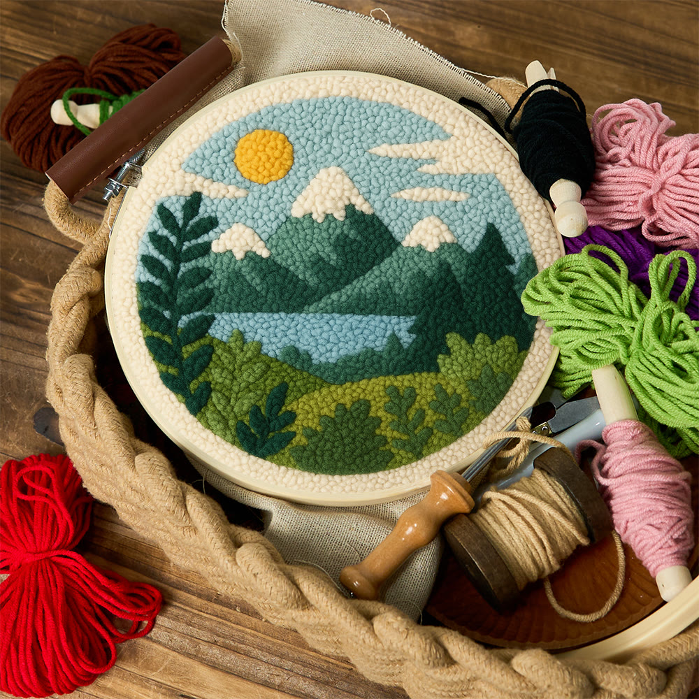 Sunny Mountain Lake Punch Needle Kit – Starter-level DIY Creation | Top Gifting Choice - image 11