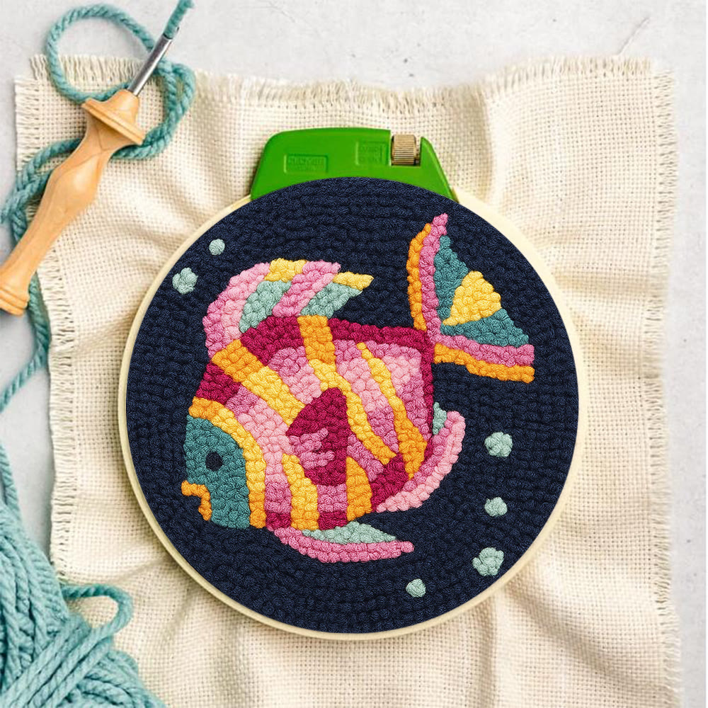 Multicolored Tropical Fish Punch Needle Kit – Straightforward Diy Craft | Bright Home Decor - image 2