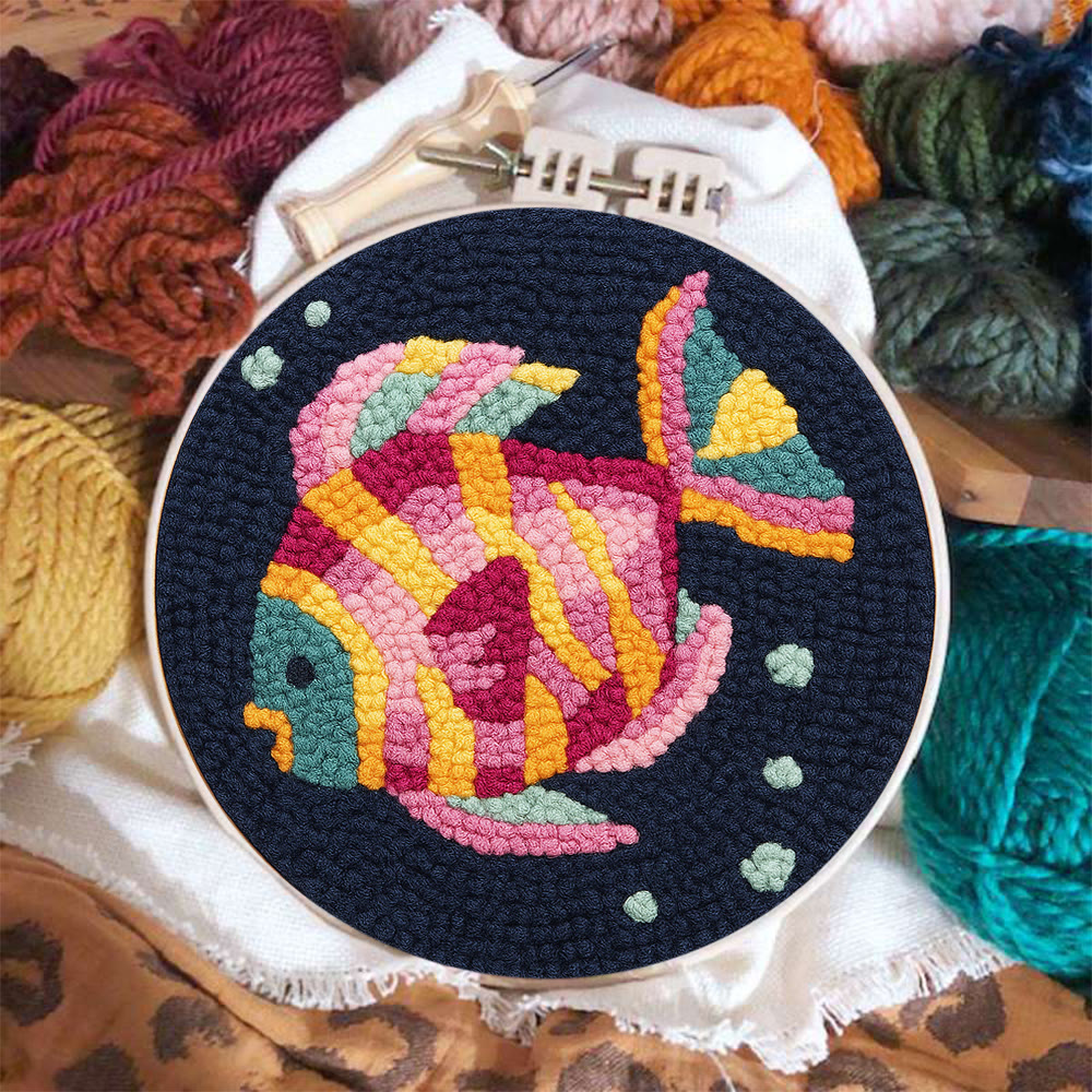 Multicolored Tropical Fish Punch Needle Kit – Straightforward Diy Craft | Bright Home Decor - image 3